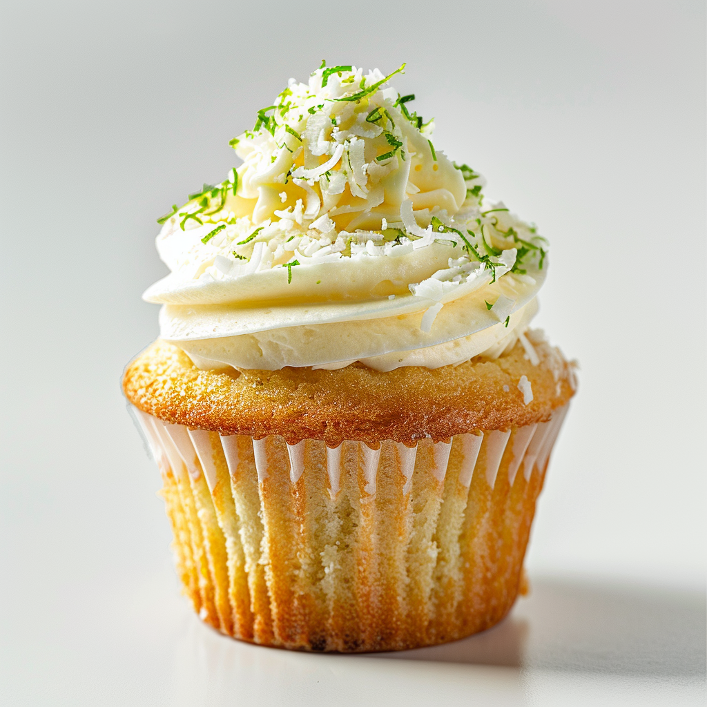 lime and coconut cream cupcake