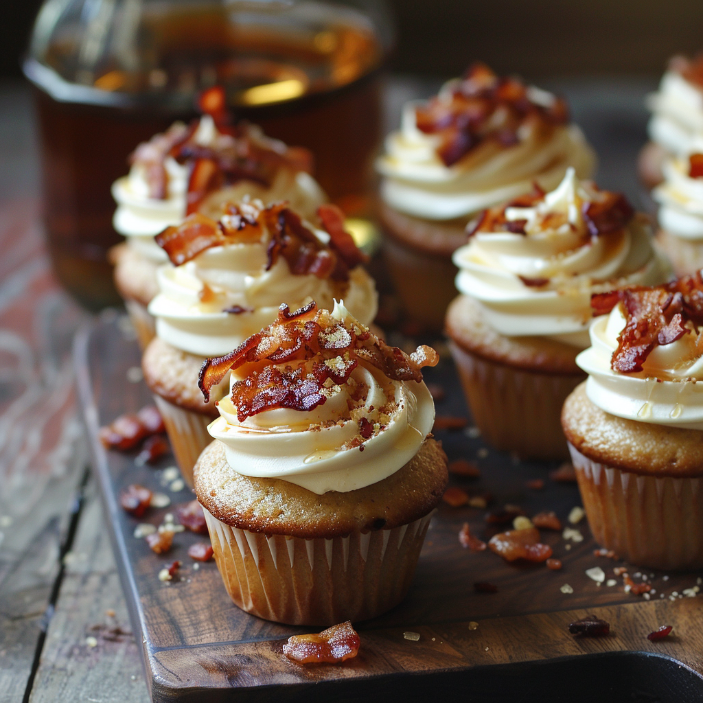 bacon and maple cupcakes with zinfandel