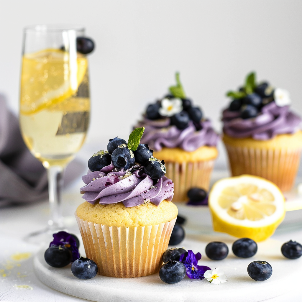 blueberry lemon cupcakes with moscato